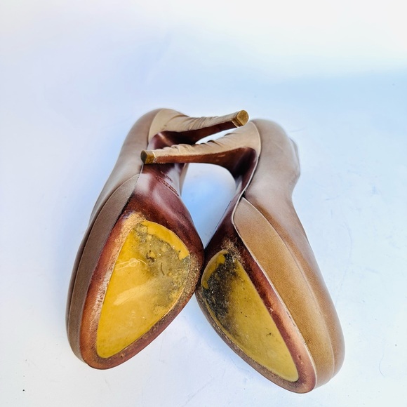Miu Miu Tan Leather Heels